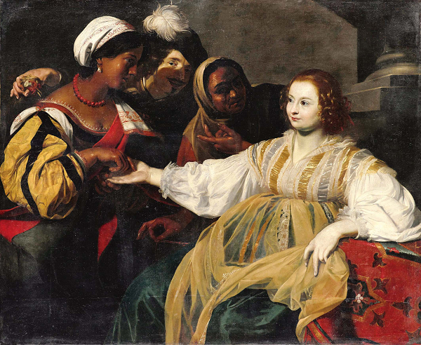ニコラ･レニエ《女占い師》 1626年頃  © RMN-Grand Palais (musée du Louvre) / Adrien Didierjean / distributed by AMF - DNPartcom 