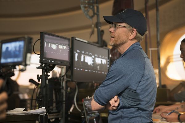 Ron Howard on the set of SOLO: A STAR WARS STORY.