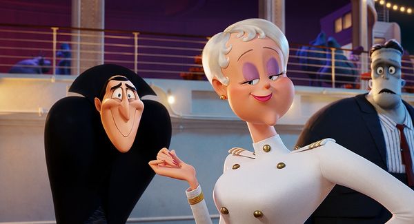 Dracula (Adam Sandler) and Ericka (Kathryn Hahn) in Sony Pictures Animation's HOTEL TRANSYLVANIA 3: SUMMER VACATION.