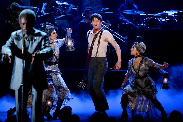 NEW YORK, NEW YORK - JUNE 09: Reeve Carney and the cast of Hadestown perform onstage during the 2019 Tony Awards at Radio City Music Hall on June 9, 2019 in New York City. (Photo by Theo Wargo/Getty Images for Tony Awards Productions)