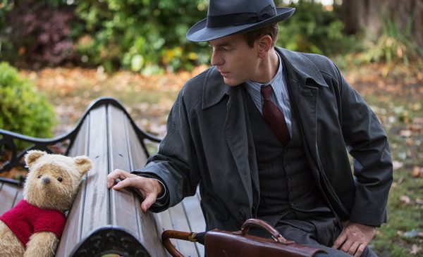 Christopher Robin (Ewan McGregor) with his longtime friend Winnie the Pooh in Disney’s CHRISTOPHER ROBIN.